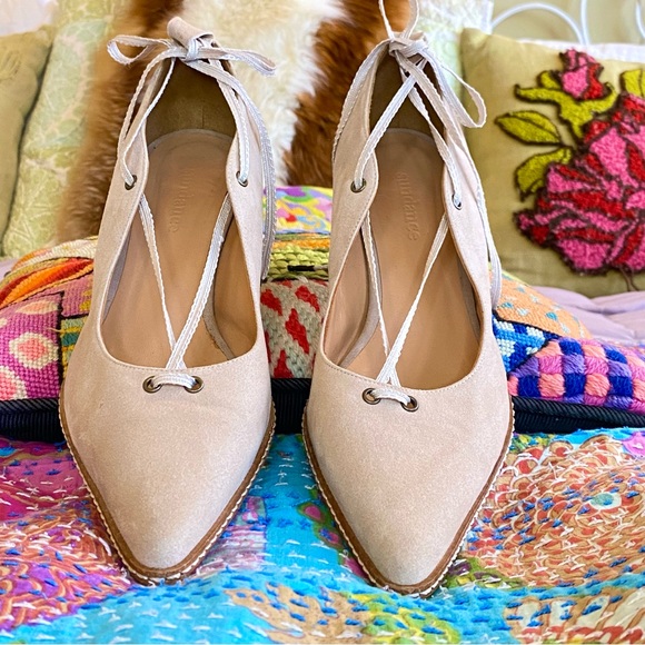 Sundance Odell suede leather pointed toe lace up heel - Picture 4 of 15